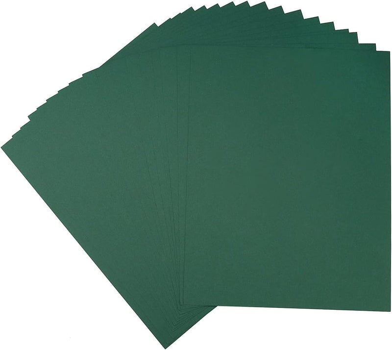 Wishop 20 Sheets Colored Thick Paper Cardstock Blank for DIY Crafts Cards Making, Invitations, Scrapbook Supplies (Dark Green, 8.5 x 11 inches) - Image 1